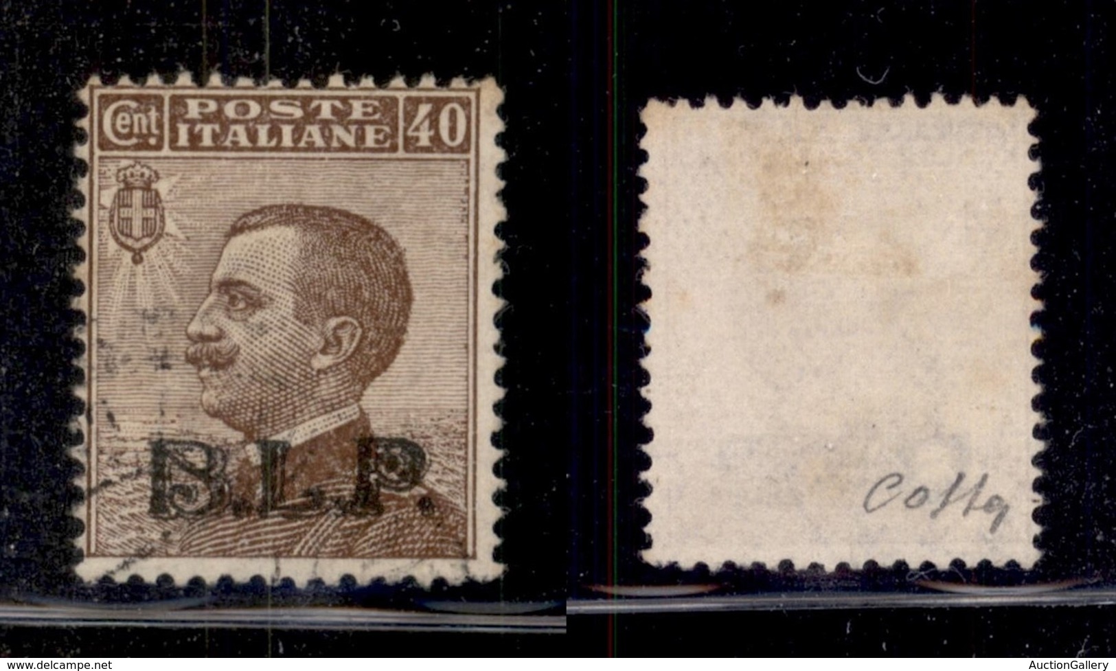 REGNO D'ITALIA - BLP - 1922 - 40 Cent (9A - Nera) Usato - Colla (200) - Sonstige & Ohne Zuordnung