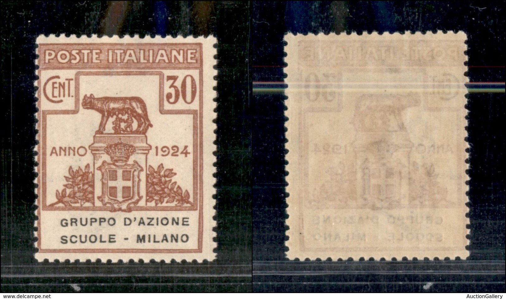 REGNO D'ITALIA - PARASTATALI - 1924 - Scuole Milano - 30 Cent (40) - Gomma Integra (175) - Sonstige & Ohne Zuordnung