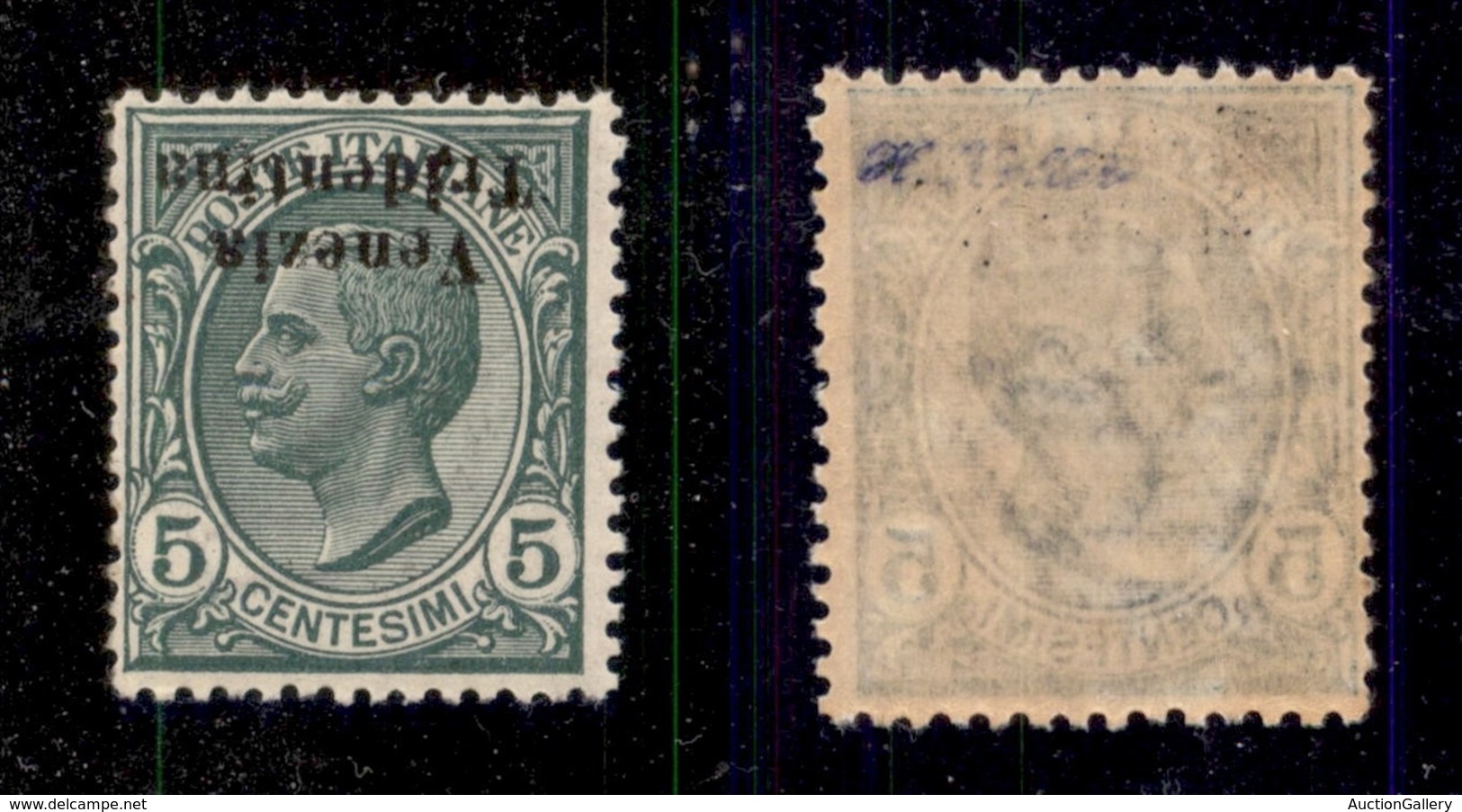 OCCUPAZIONI - TRENTINO - 1918 - 5 Cent (21aa) Con Soprastampa Capovolta - Gomma Integra (450) - Autres & Non Classés