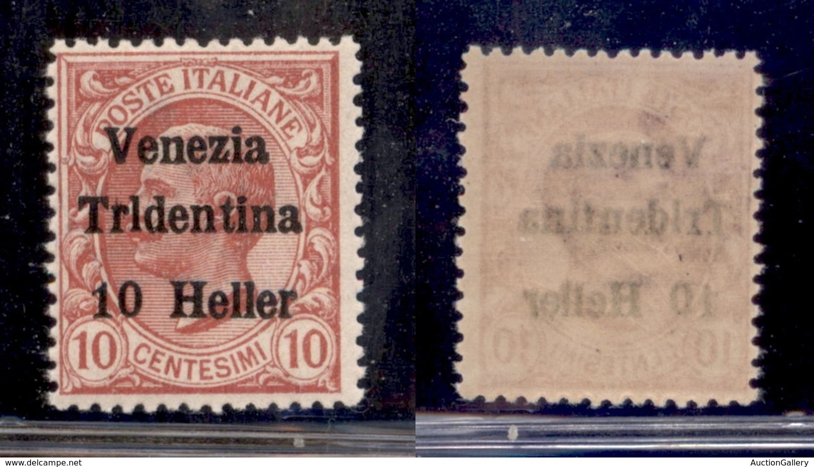 OCCUPAZIONI - TRENTINO - 1918 - 10 Heller Su 10 Cent (29c) Con Errore TRL - Gomma Integra (210) - Sonstige & Ohne Zuordnung