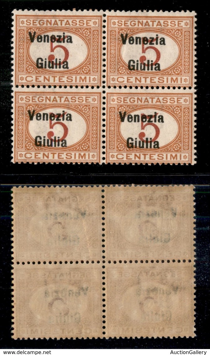 OCCUPAZIONI - VENEZIA GIULIA - 1918 - 5 Cent (1) In Quartina - Gomma Integra (200+) - Sonstige & Ohne Zuordnung