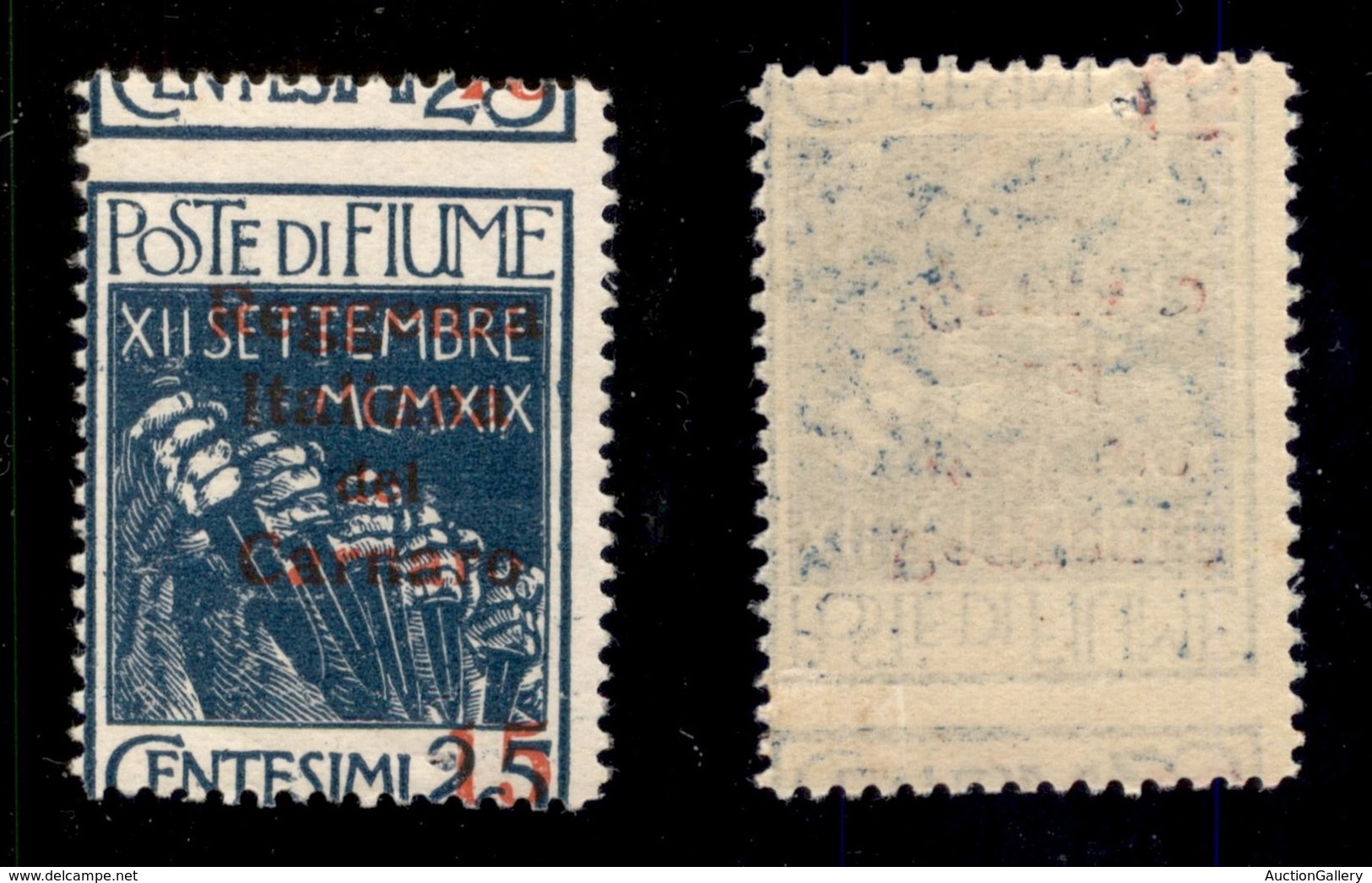 OCCUPAZIONI - FIUME - 1920 - 15 Cent Su 25 Reggenza Del Carnaro (137 - Varietà) - Dentellatura Orizzontale Spostata In A - Sonstige & Ohne Zuordnung