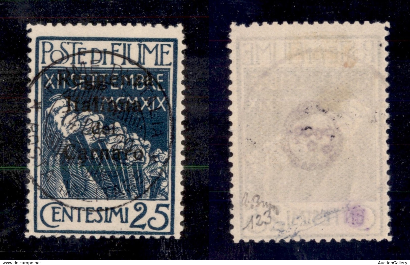 OCCUPAZIONI - FIUME - 1920 - 25 Cent (147) Usato (250) - Sonstige & Ohne Zuordnung