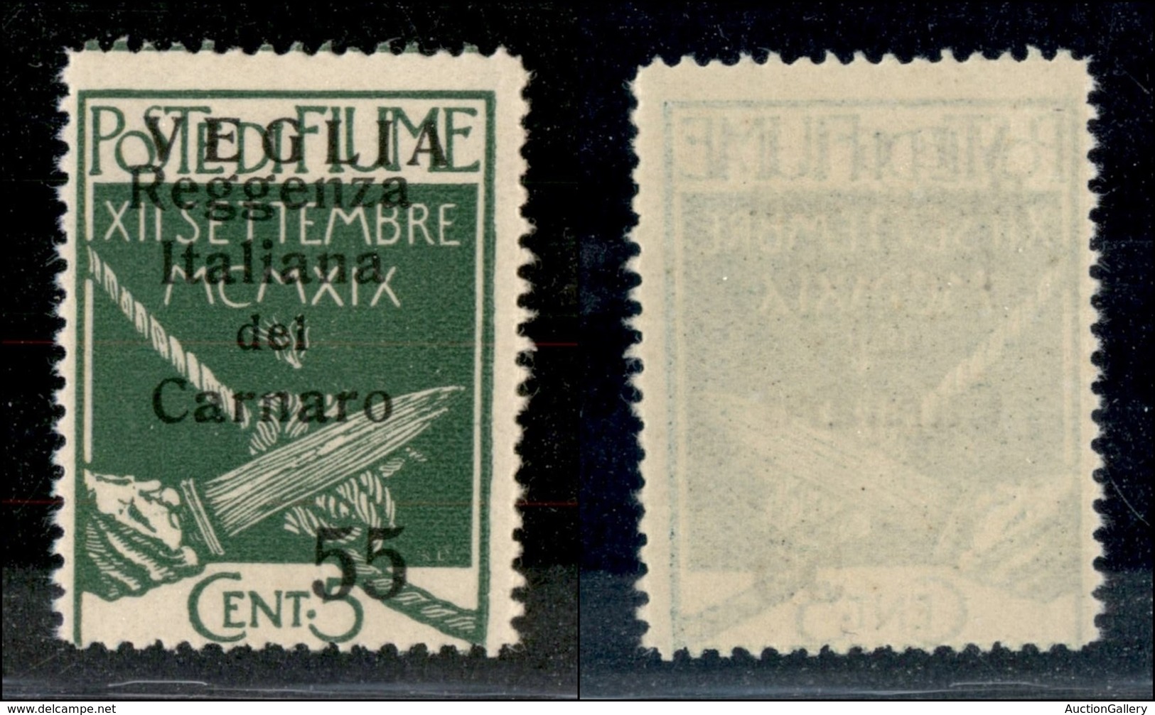 OCCUPAZIONI - VEGLIA - 1920 - 55 Cent Su 5 (10) - Gomma Integra (300) - Sonstige & Ohne Zuordnung