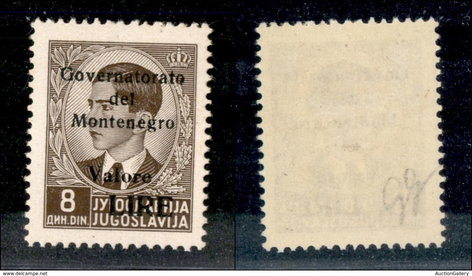 OCCUPAZIONI - MONTENEGRO - 1942 - 8 Lire Su Dib (46) - Gomma Integra (100) - Sonstige & Ohne Zuordnung