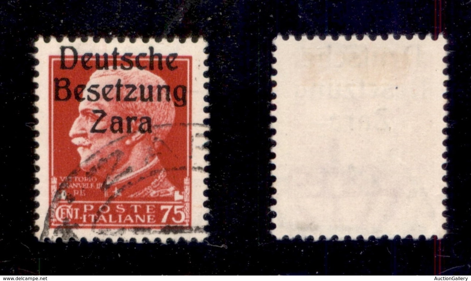 OCCUPAZIONI - ZARA  - 1943 - 75 Cent (8da - Primo Tipo) Con Soprastampa In Alto - Usato (600) - Sonstige & Ohne Zuordnung