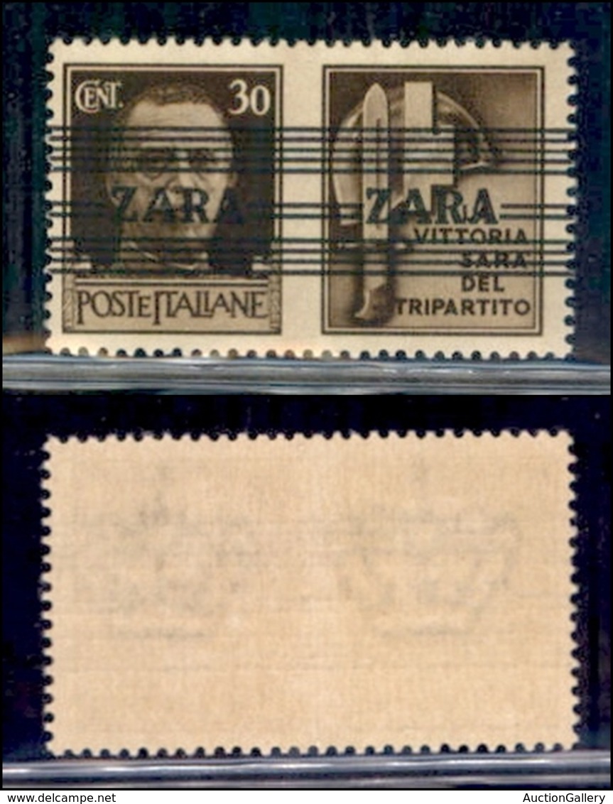 OCCUPAZIONI - ZARA  - 1943 - 30 Cent Milizia (34 - Terzo Tipo) - Ultima A Stretta - Gomma Integra (450) - Sonstige & Ohne Zuordnung