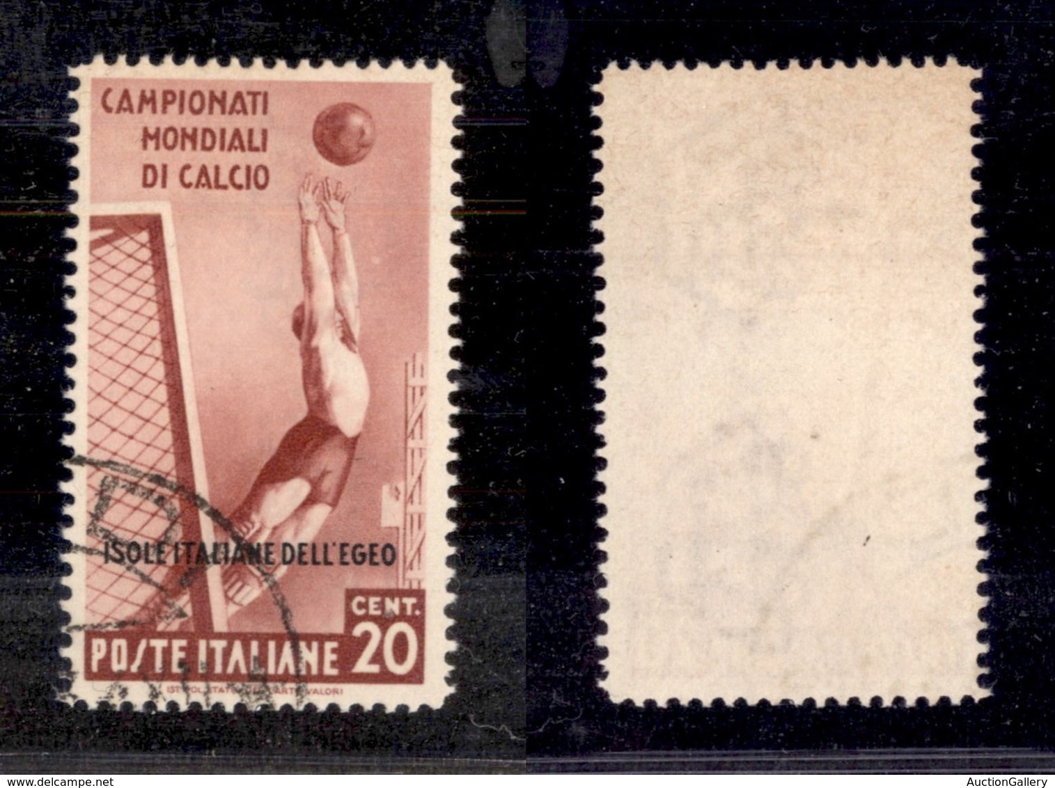 COLONIE - EGEO - 1934 - 20 Cent Calcio (75) Usato (140) - Sonstige & Ohne Zuordnung