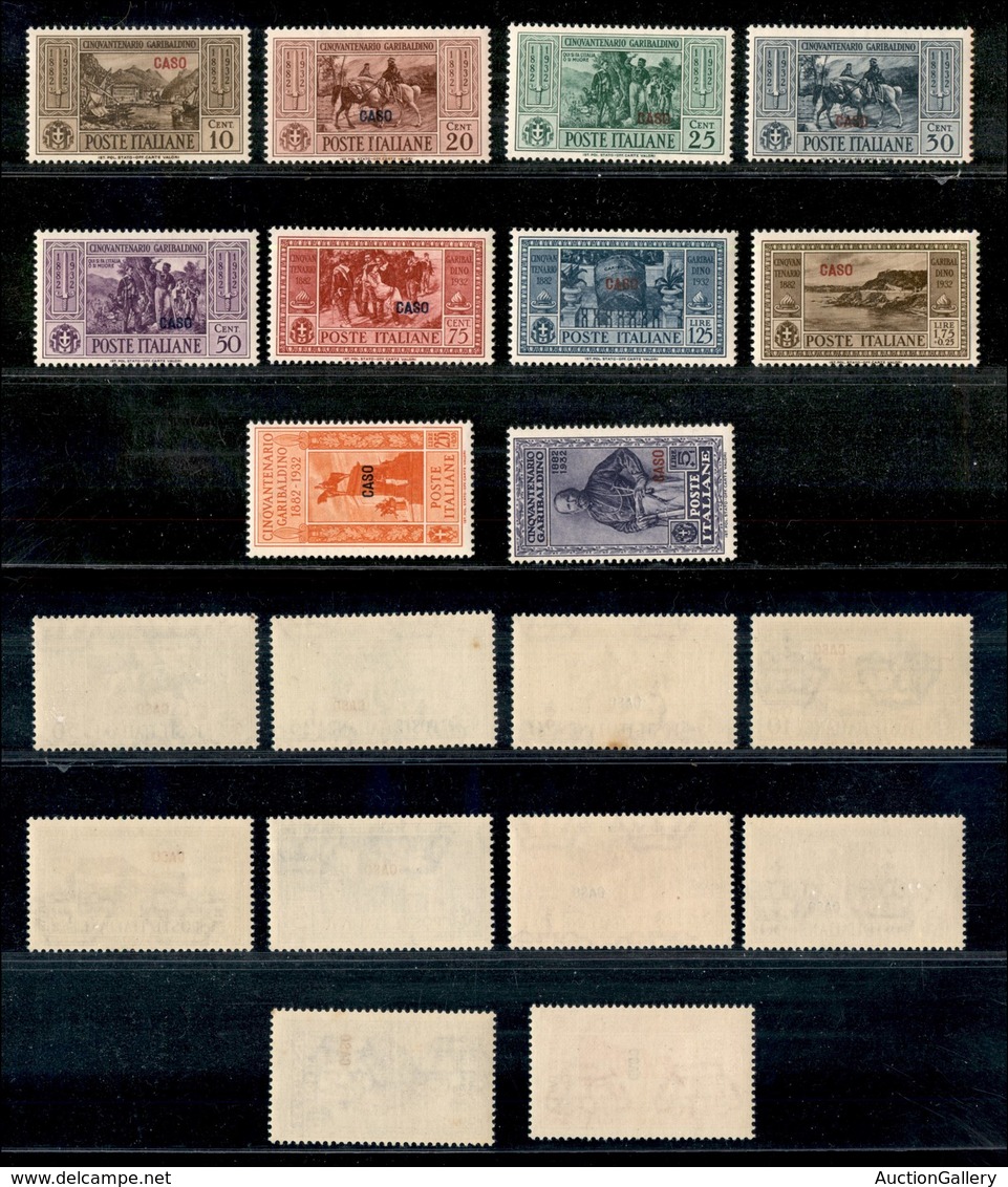 COLONIE - ISOLE DELL’EGEO-CASO - 1932 - Garibaldi (17/26) - Serie Completa - Gomma Integra (600) - Sonstige & Ohne Zuordnung