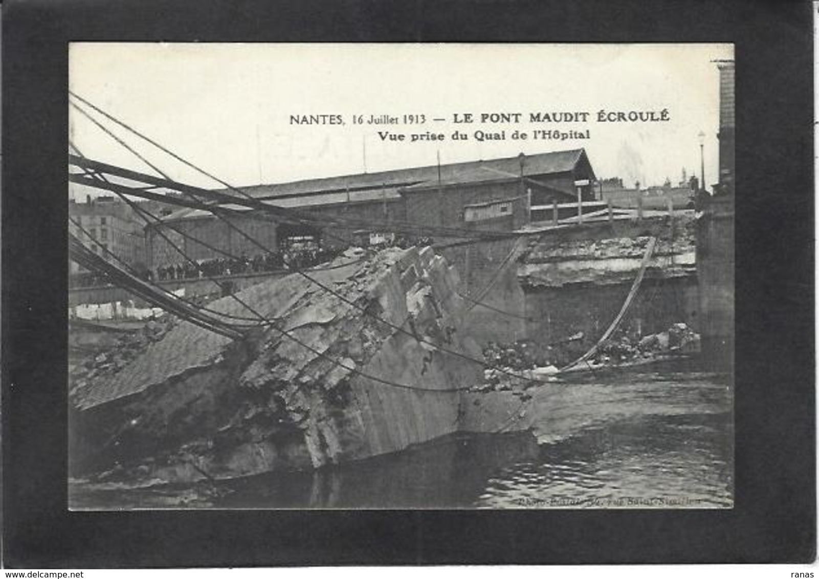 CPA Loire Atlantique 44 Nantes Le Pont Maudit écroulé 1913 Non Circulé - Nantes