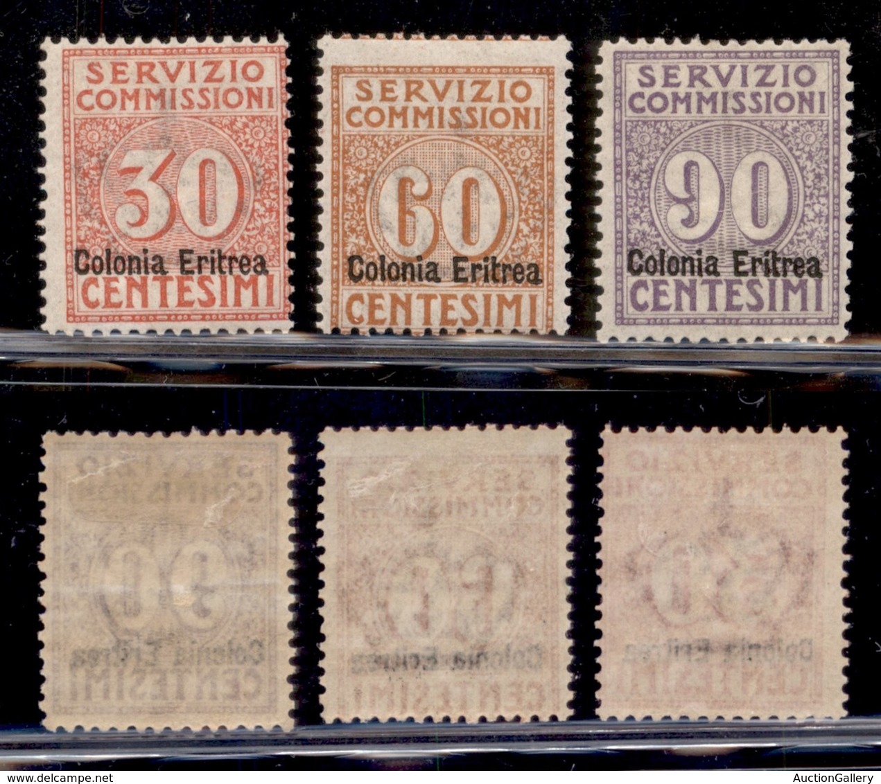 COLONIE - ERITREA - 1916 - Servizio Commissioni (1/3) - Serie Completa - Gomma Originale (200) - Sonstige & Ohne Zuordnung