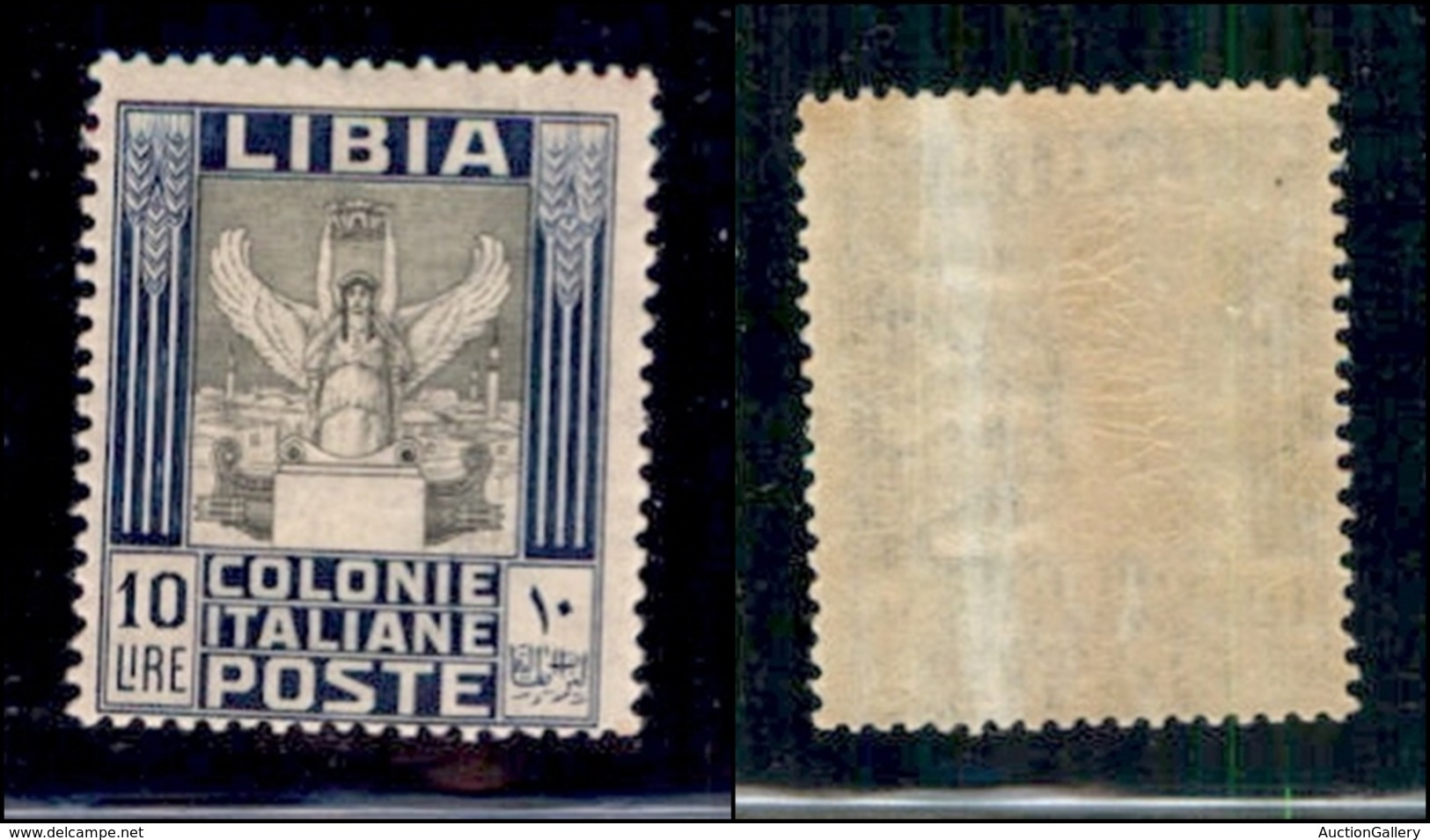 COLONIE - LIBIA - 1921 - 10 Lire (32) - Gomma Integra - Falla Naturale Di Gomma In Verticale (1.250) - Autres & Non Classés