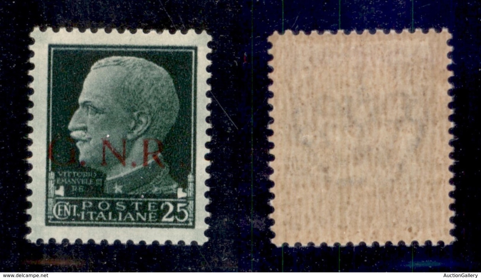 REPUBBLICA SOCIALE - 1943 - 25 Cent (474/I L) - R Accostato A N - Gomma Originale - Autres & Non Classés