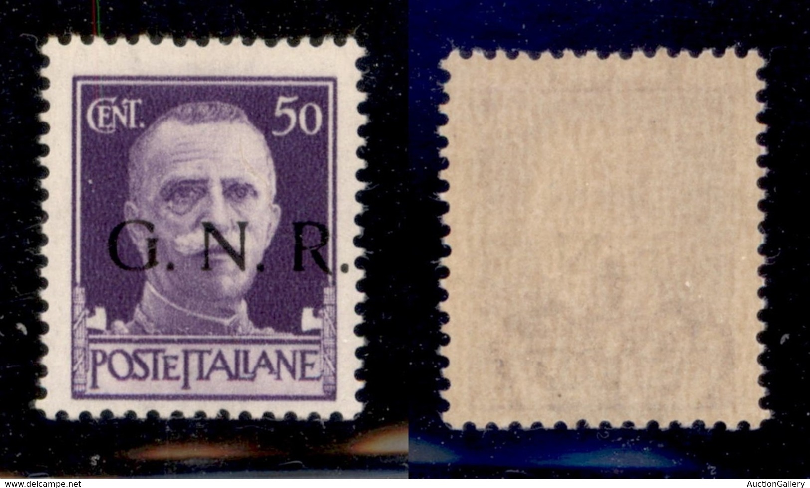 REPUBBLICA SOCIALE - 1943 - GNR Brescia - 50 Cent (477/I - CEI 8/I) - Seconda Tiratura - Gomma Integra - Cert. AG - Autres & Non Classés
