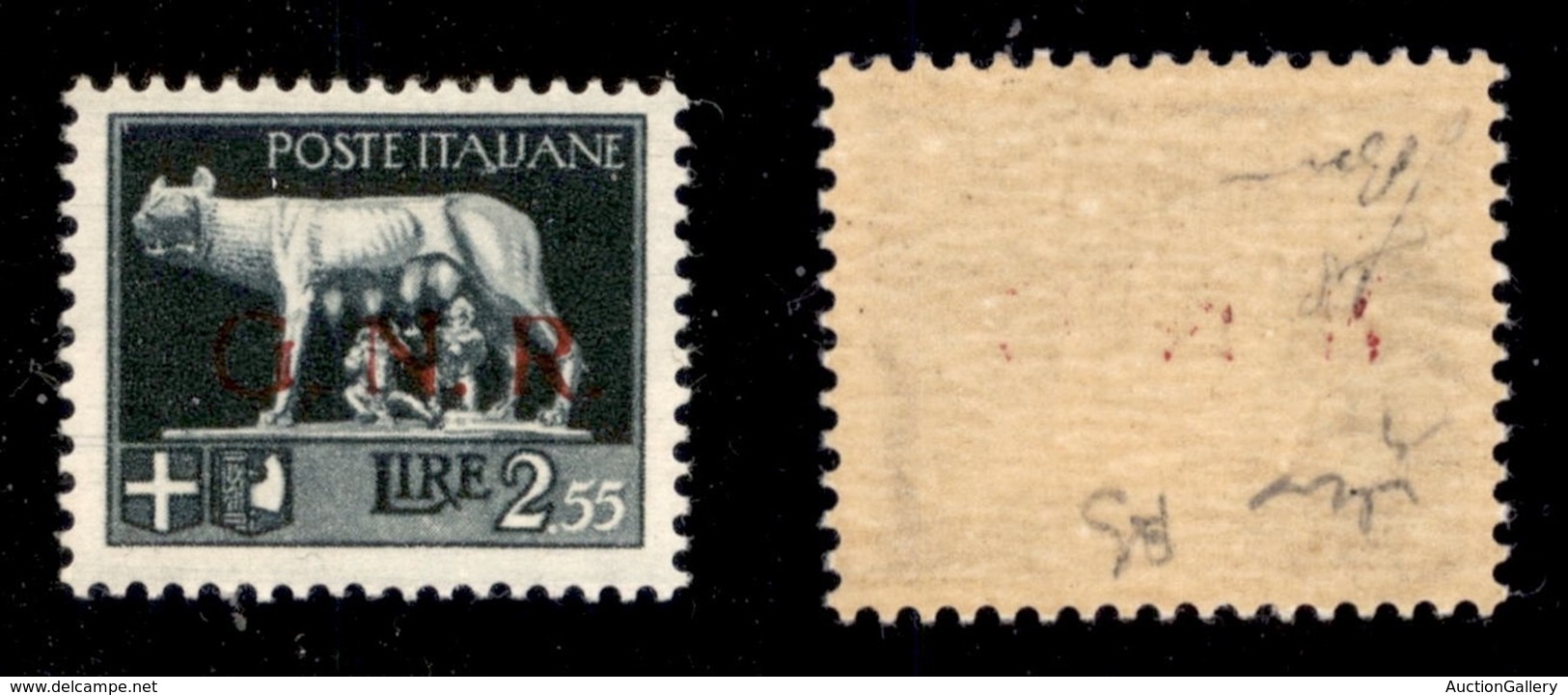 REPUBBLICA SOCIALE - 1943 - GNR Brescia - 2,55 Lire (483/I) - Gomma Integra - Molto Ben Centrato - Fiecchi + Chiavarello - Sonstige & Ohne Zuordnung