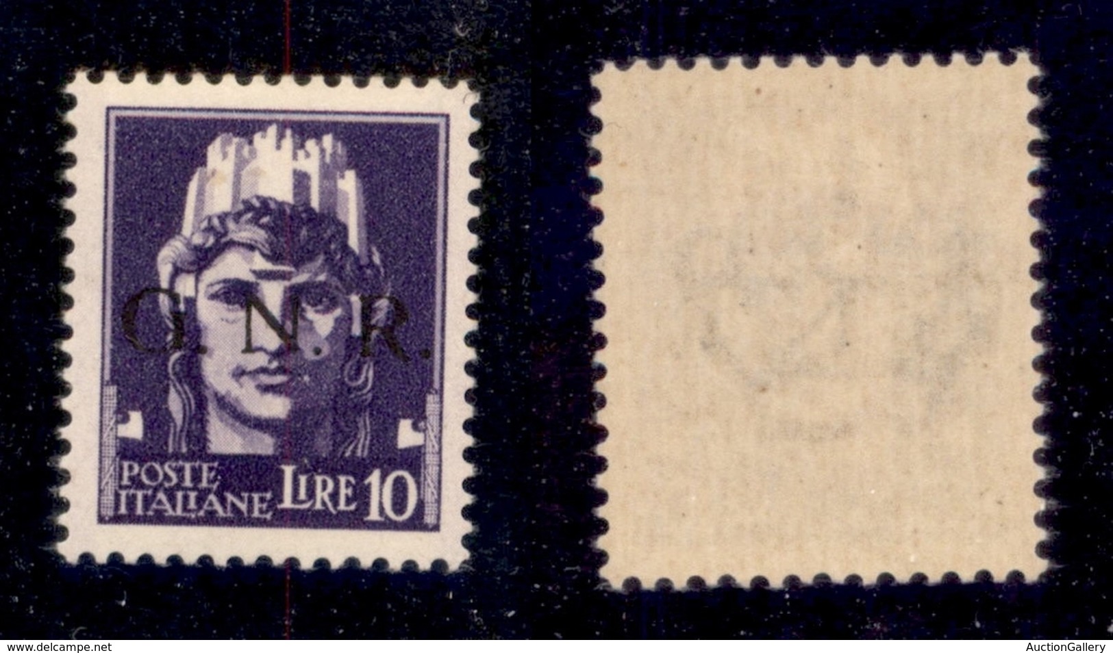 REPUBBLICA SOCIALE - 1943 - GNR Brescia - 10 Lire (486/Ipd) Con Punto Piccolo Dopo N - Gomma Integra - Cert. AG (7.000) - Sonstige & Ohne Zuordnung
