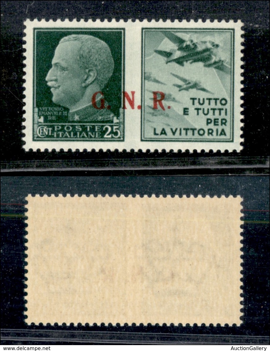 REPUBBLICA SOCIALE - 1943 - GNR Brescia - Propaganda - 25 Cent Aviazione (15/IIef) Con Punto Piccolo Dopo R (pos. 48) -  - Sonstige & Ohne Zuordnung