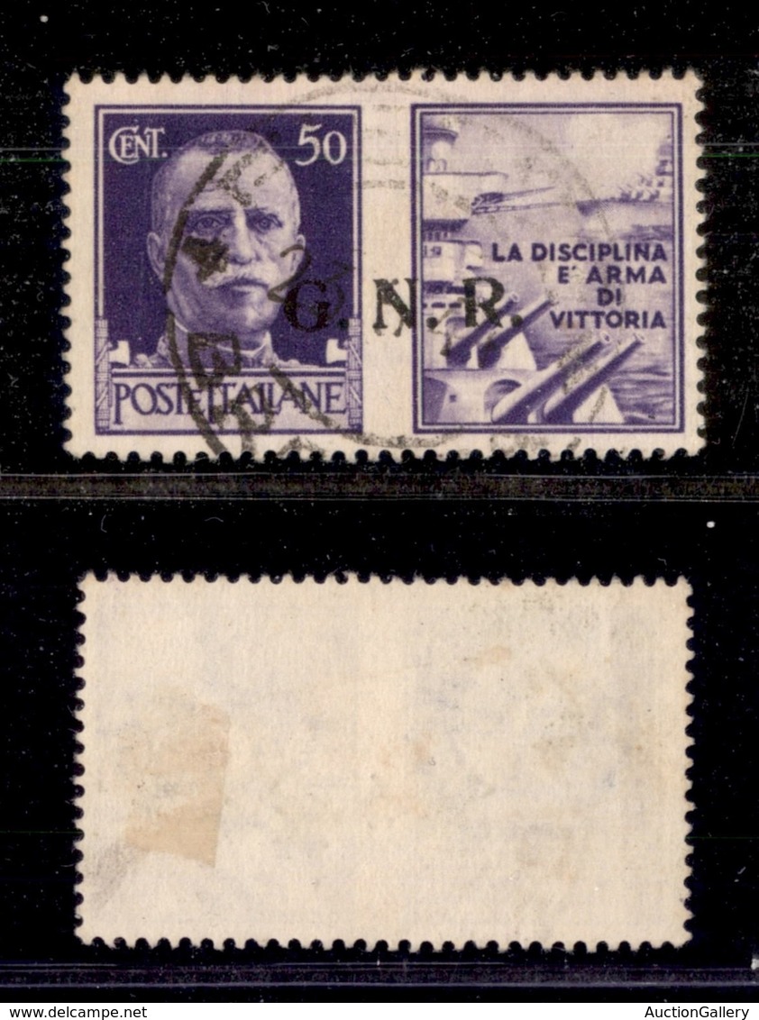 REPUBBLICA SOCIALE - 1943 - GNR Brescia - Propaganda - 50 Cent Marina (21/I) Usato - Sonstige & Ohne Zuordnung