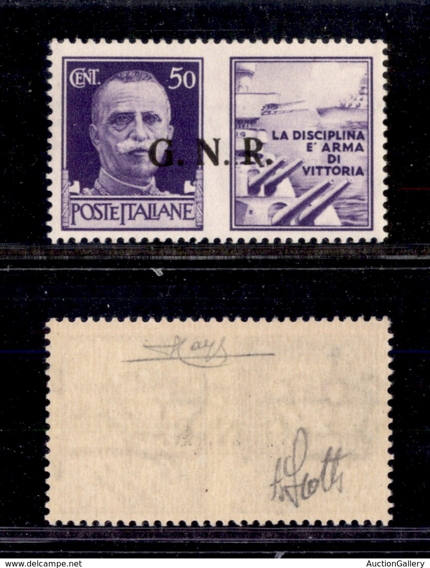 REPUBBLICA SOCIALE - 1943 - GNR Brescia - Propaganda - R Terzo - 50 Cent Marina (21/Ia) - Gomma Integra - Raybaudi (800) - Sonstige & Ohne Zuordnung