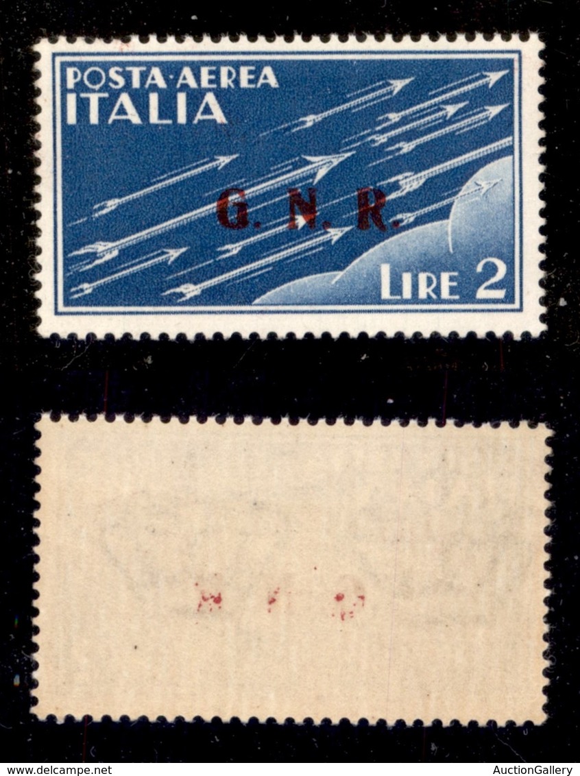 REPUBBLICA SOCIALE - 1943 - GNR Brescia - Terzo Tipo - 2 Lire (122/IIIak - Aerea) Con Punti Piccoli - Gomma Integra - Ce - Sonstige & Ohne Zuordnung