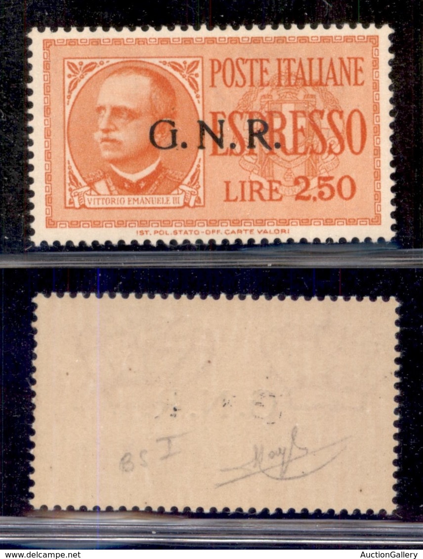 REPUBBLICA SOCIALE - 1943 - GNR Brescia - Espressi - Primo Tipo - 2,50 Lire (20/I) Con Soprastampa Al Centro - Gomma Int - Sonstige & Ohne Zuordnung