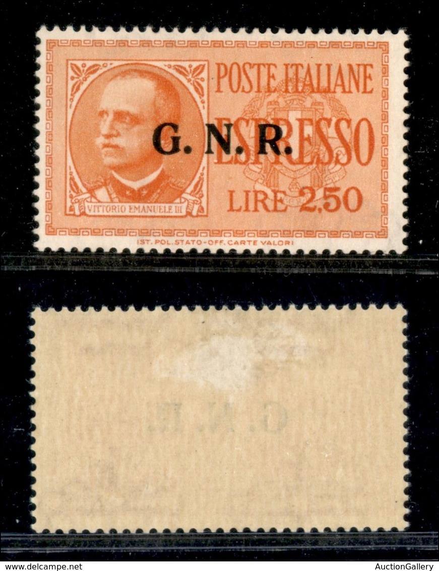 REPUBBLICA SOCIALE - 1943 - GNR Brescia - Espressi - Secondo Tipo - 2,50 Lire (20/II) - Gomma Originale - Sonstige & Ohne Zuordnung