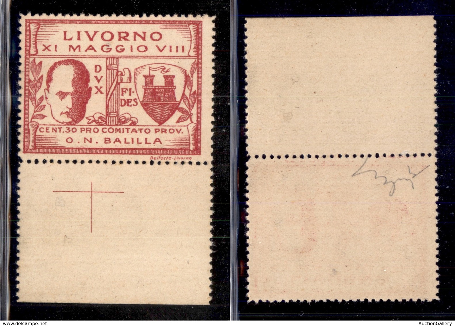 EMISSIONI LOCALI - LIVORNO - 1930 - 30 Cent (1) Bordo Foglio - Gomma Integra - Chiavarello (400) - Sonstige & Ohne Zuordnung