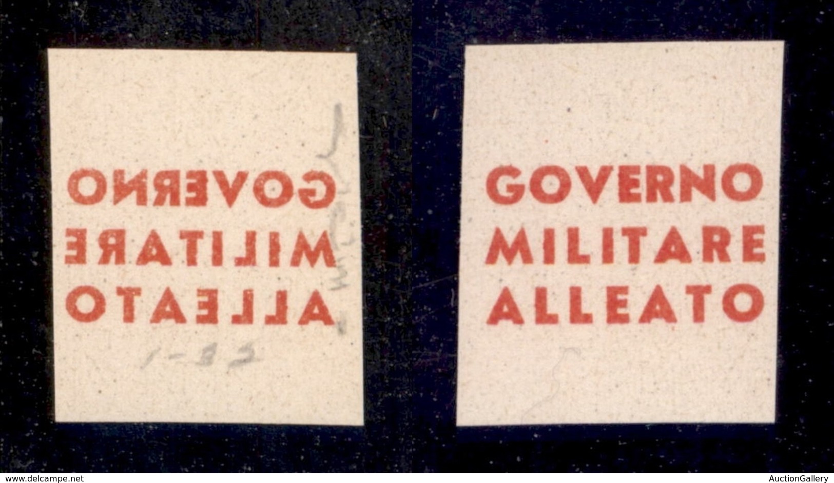 EMISSIONI LOCALI - GMA NAPOLI - 1943 - Prova Di Macchina (in Rosso) Con Decalco - Senza Gomma - Cert. Raybaudi - Autres & Non Classés