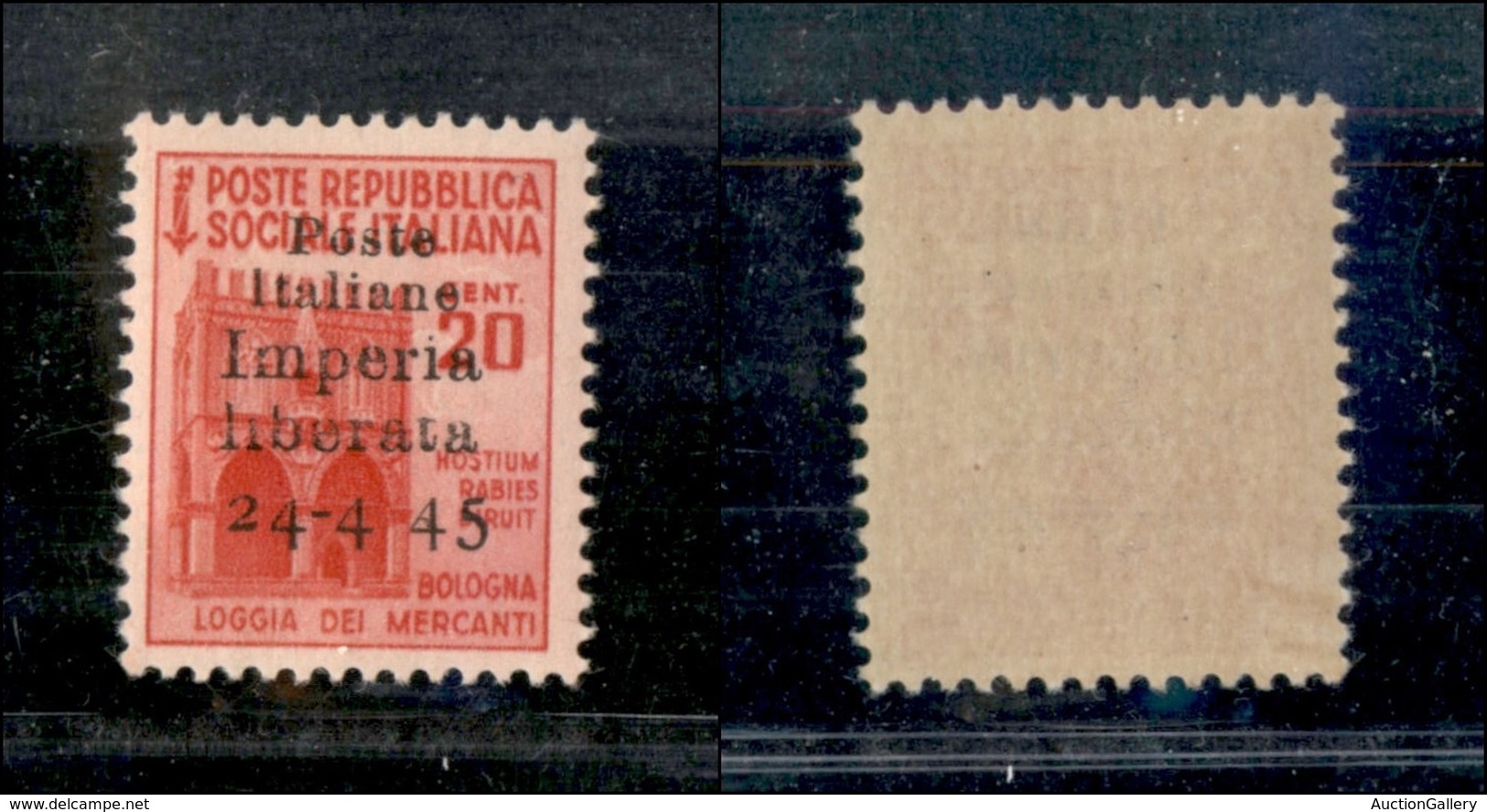 EMISSIONI C.L.N. - IMPERIA - 1945 - 20 Cent (3dc) Senza Trattino Tra 4 E 45 - Gomma Integra (210) - Sonstige & Ohne Zuordnung