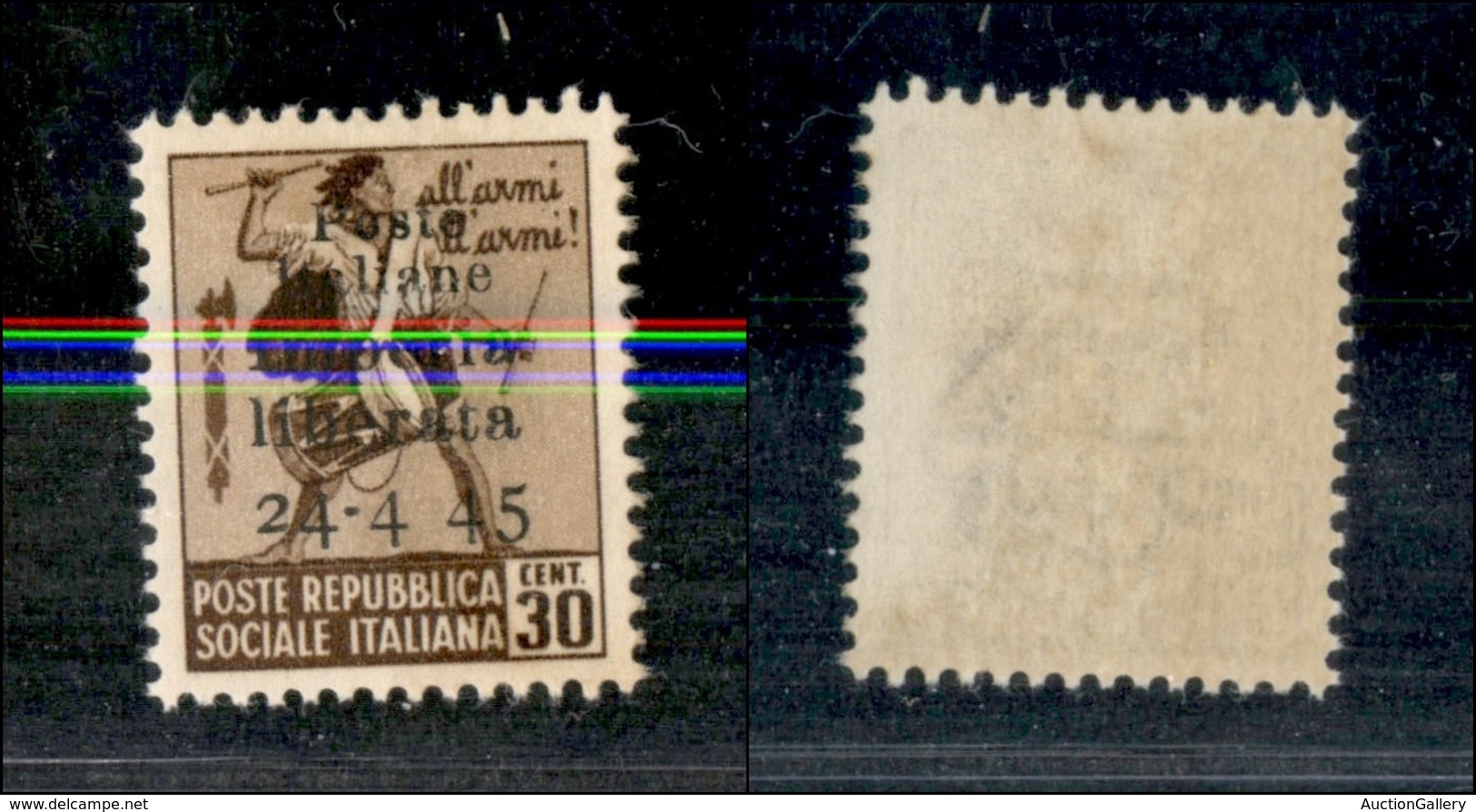 EMISSIONI C.L.N. - IMPERIA - 1945 - 30 Cent (5dc) - Senza Trattino Tra 4 E 45 - Gomma Originale (140) - Autres & Non Classés