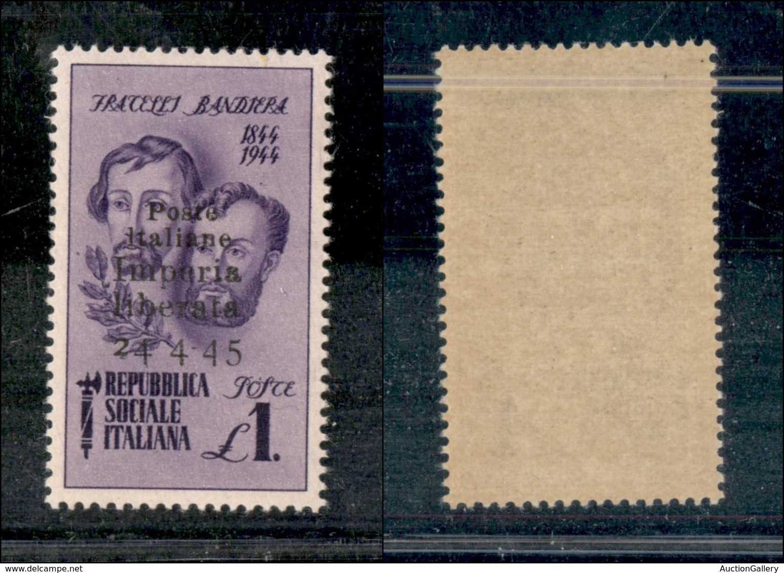 EMISSIONI C.L.N. - IMPERIA - 1945 - 1 Lira Bandiera (14d) - Senza I Trattini - Gomma Integra (150) - Sonstige & Ohne Zuordnung