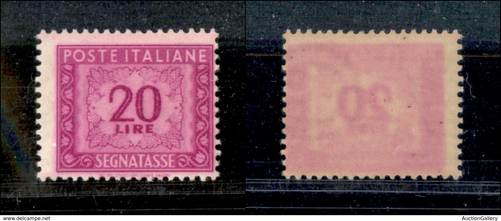 REPUBBLICA - Segnatasse - 1947 - 20 Lire (106/I) - Decalco Oleoso - Gomma Integra - Autres & Non Classés