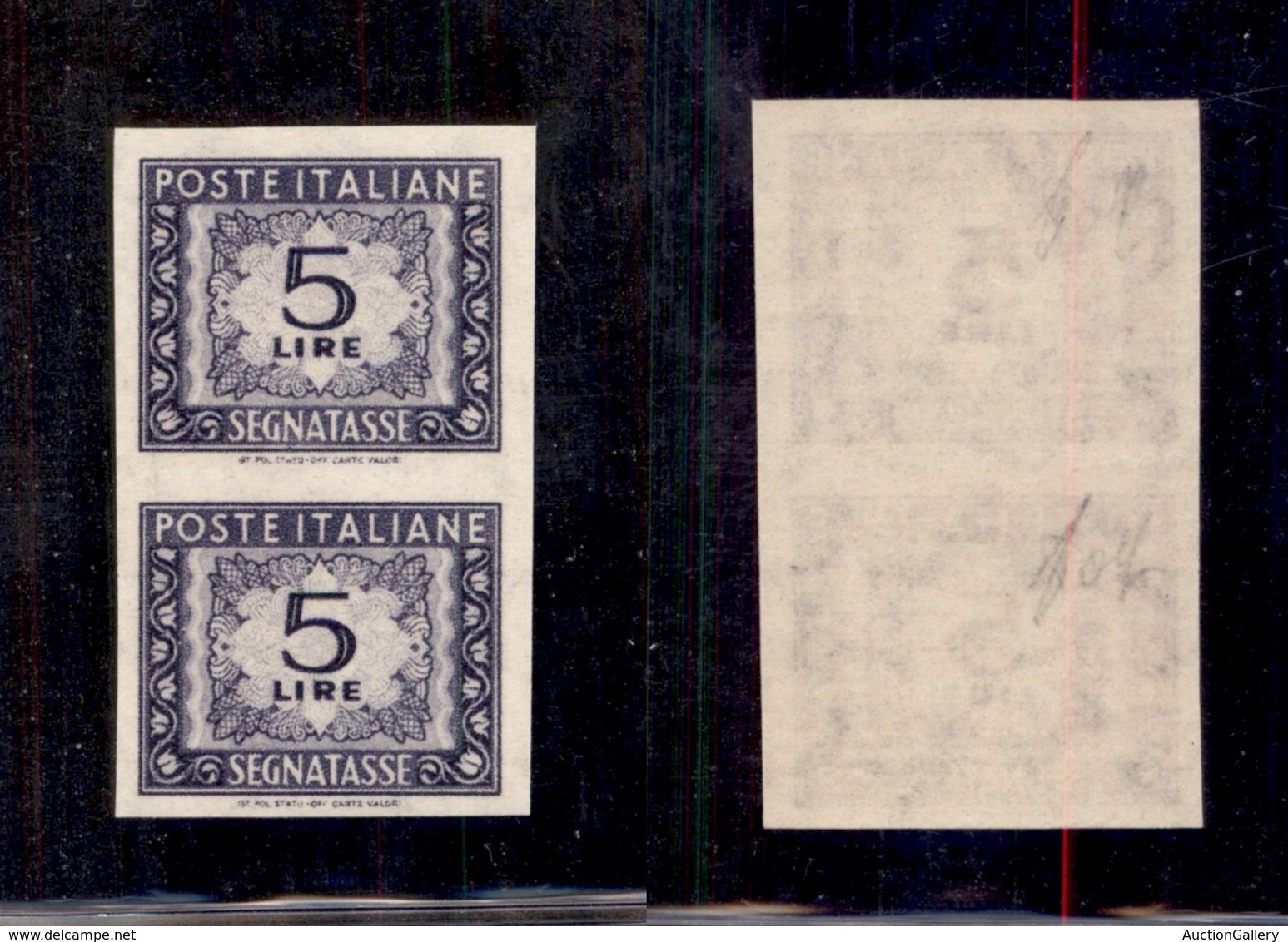 REPUBBLICA - 1947 - 5 Lire (111/IIb) - Coppia Non Dentellata - Gomma Integra (600) - Sonstige & Ohne Zuordnung