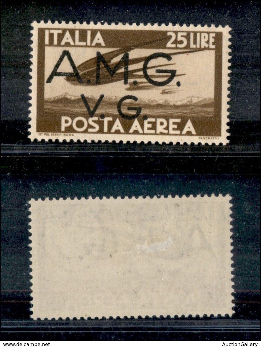 AMGVG - AMGVG - 1947 - 25 Lire (7g - Aerea) - Soprastampa A Sinistra - Gomma Originale (125) - Autres & Non Classés