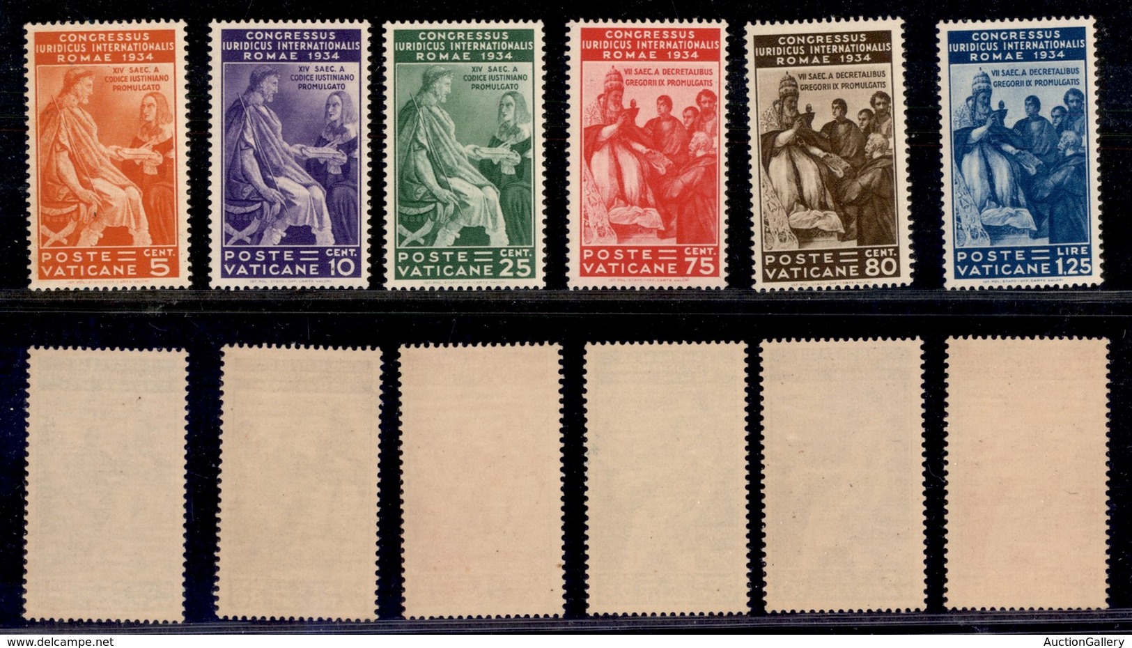 VATICANO - 1935 - Congresso Giuridico (41/46) - Serie Completa - Gomma Integra (1.200) - Sonstige & Ohne Zuordnung
