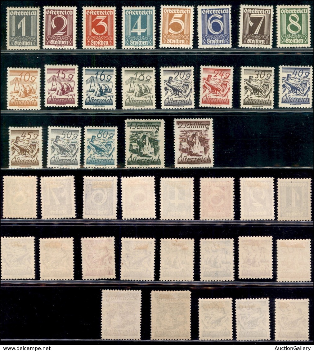 EUROPA - AUSTRIA - 1925 - Nuova Valuta (447/467) - Serie Completa - Gomma Originale (100+) - Autres & Non Classés