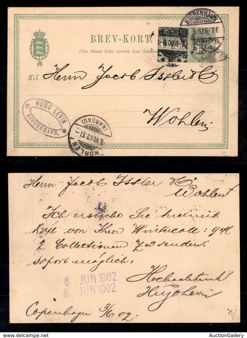 EUROPA - DANIMARCA - Gemelli - Ritaglio Di Intero Postale Su Cartolina Postale Da Chopenhagen A Wohlen Del 3.6.02 - Dien - Autres & Non Classés