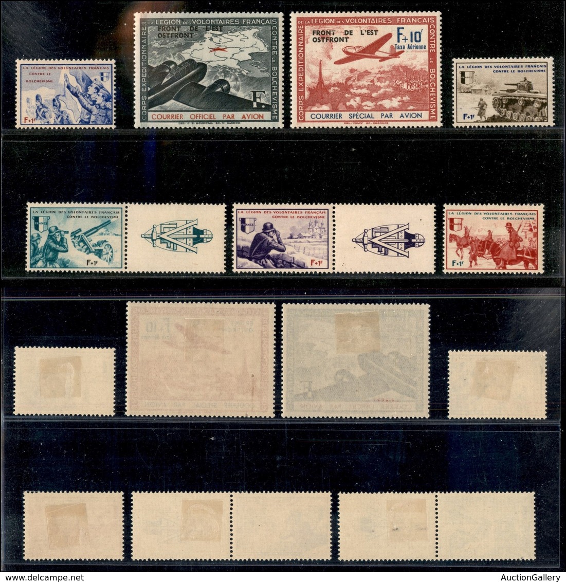 EUROPA - FRANCIA - 1942 - Legione Francese/Front De L’Est (IV/V + VI/X) - 7 Valori - Otros & Sin Clasificación