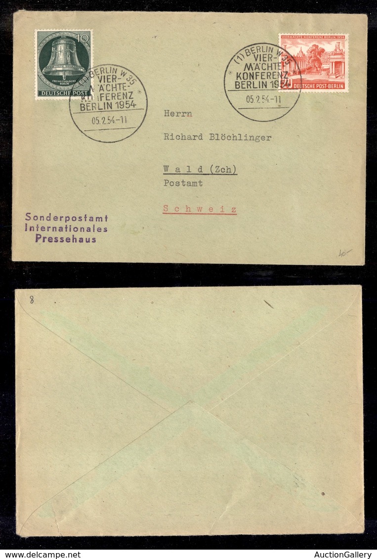 EUROPA - GERMANIA - Vier Machte Konferenz Berlin 5.2.54 - Busta Per Wald (Mich. 102 + 116) - Autres & Non Classés