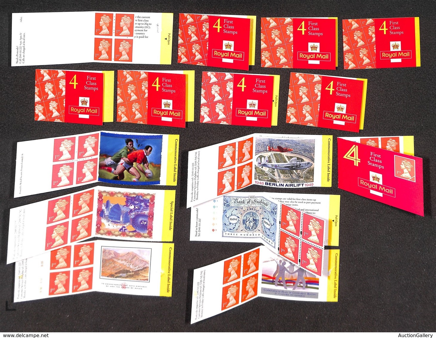 EUROPA - GRAN BRETAGNA - 1990/1999 - Folded Booklets - 4x 1st Class Red - Questa + Walsall - 15 Libretti - Nuovi - Autres & Non Classés