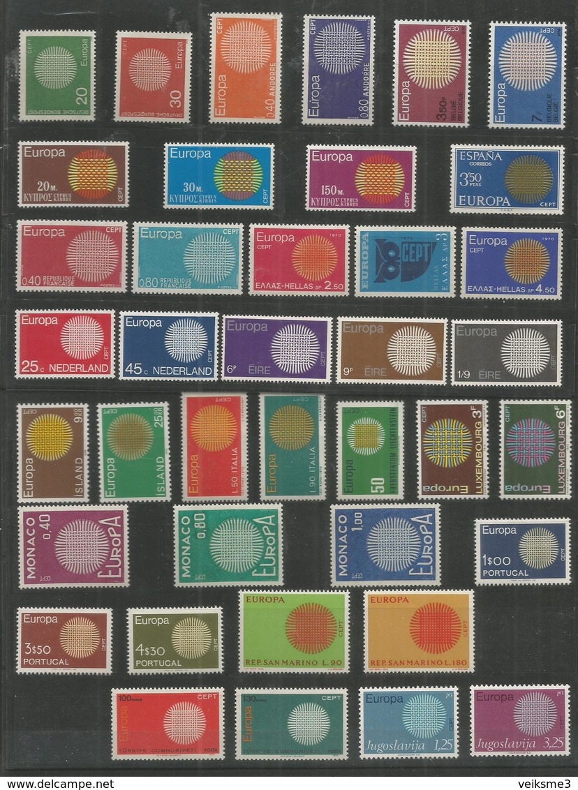 39 Stamps DIFFERENT - MNH - Europa-CEPT - Art - 1970 - 1970