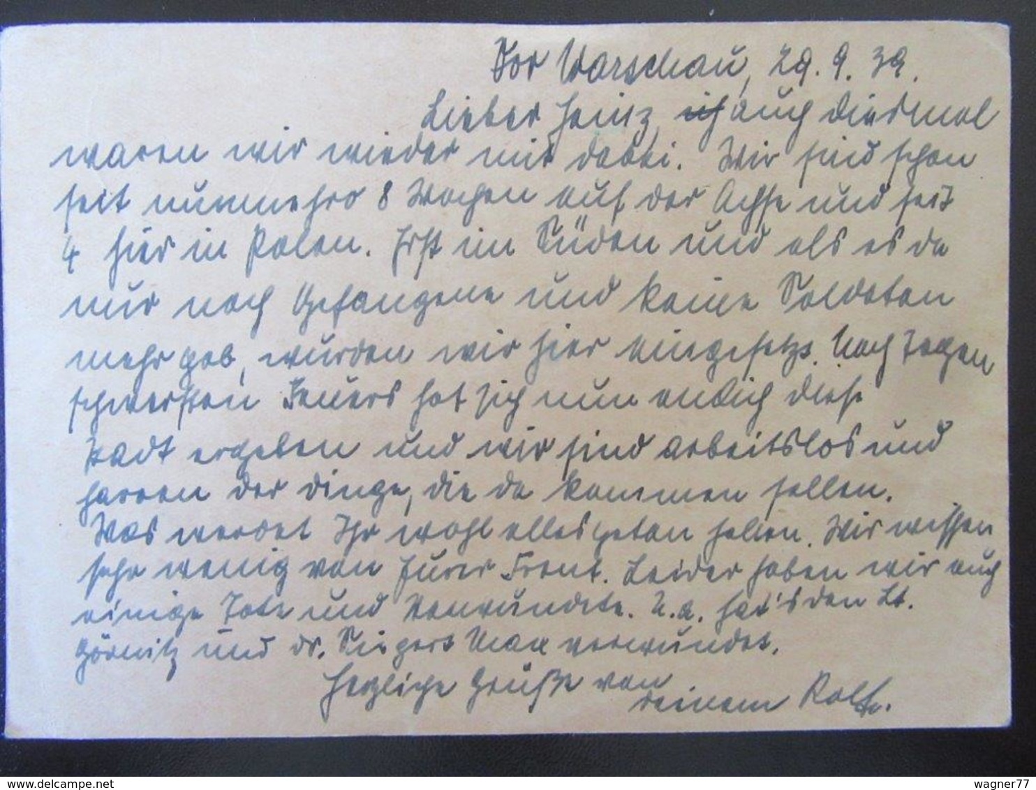 Feldpost Beutekarte Polen September 1939 - Besetzungen 1938-45