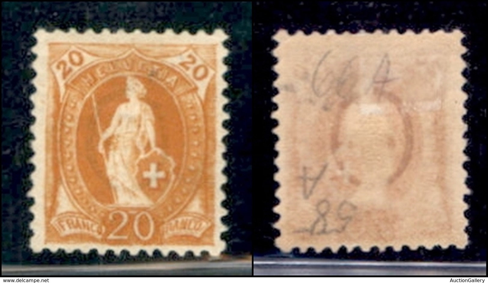 EUROPA - SVIZZERA - 1882 - 20 Cent (58XA) Gomma Originale - Sonstige & Ohne Zuordnung