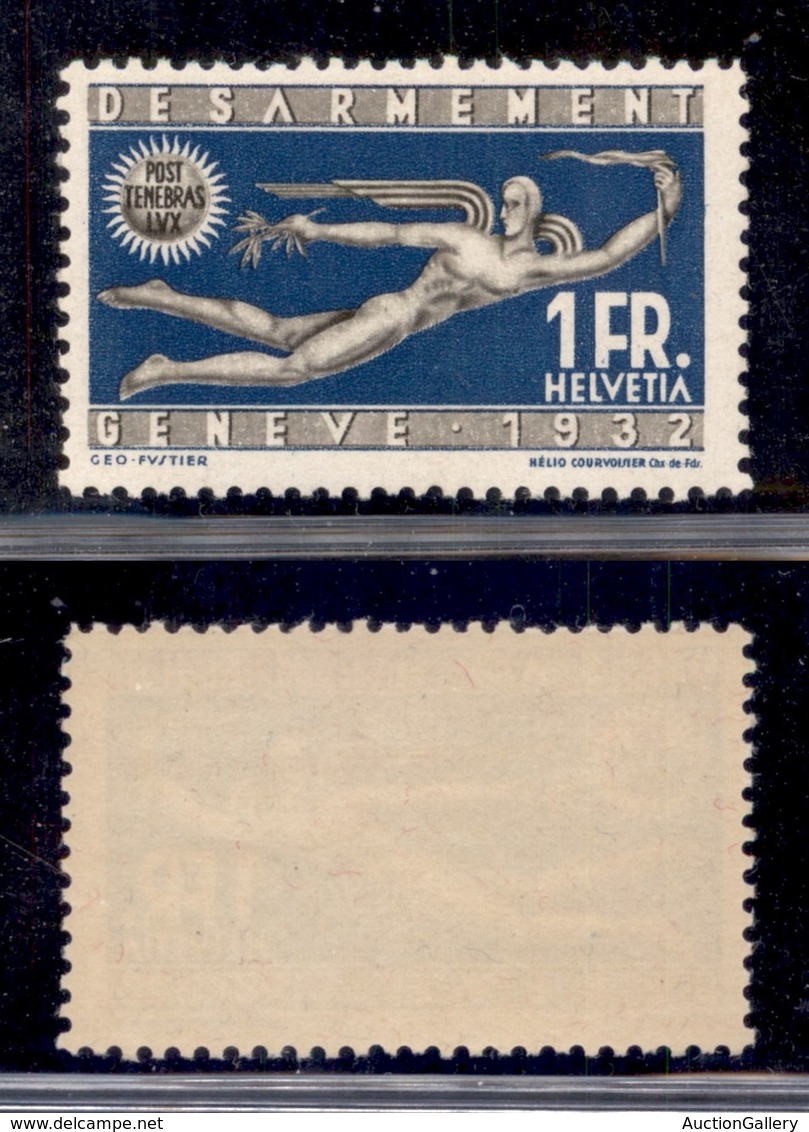 EUROPA - SVIZZERA - 1932 - 1 Franco Disarmo (255) - Gomma Integra (50) - Sonstige & Ohne Zuordnung