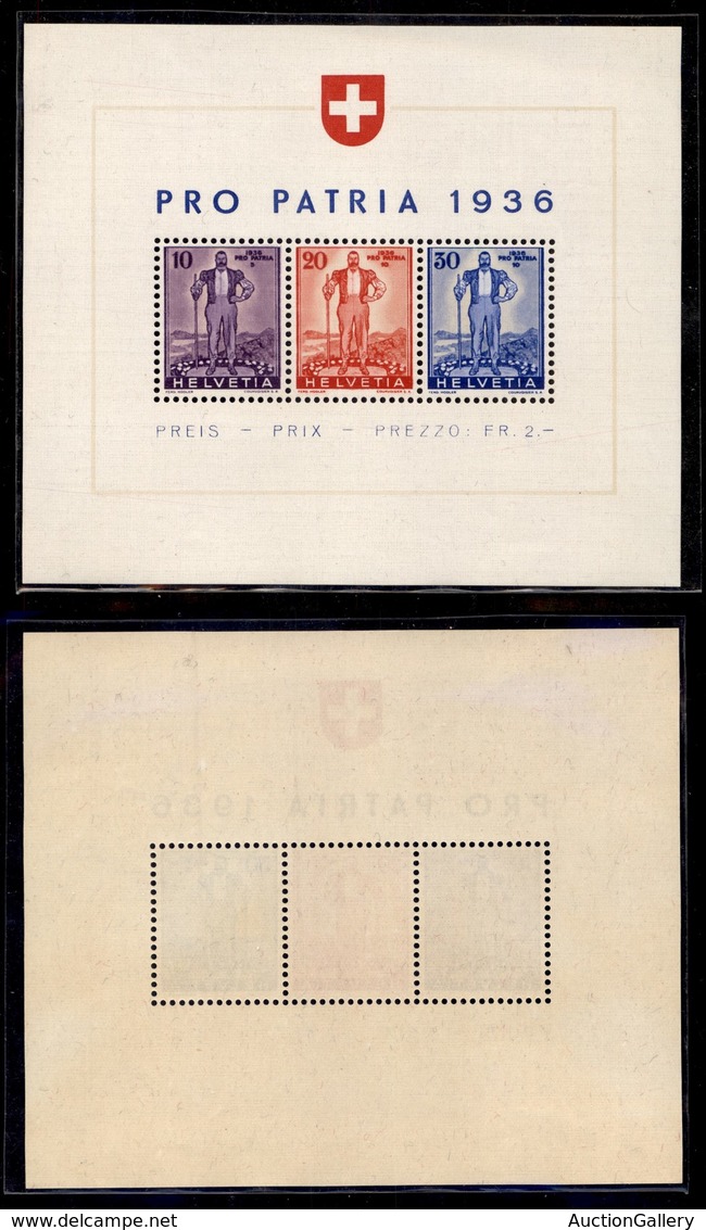 EUROPA - SVIZZERA - 1936 - Foglietto Pro Patria (Block 2) - Gomma Integra (75) - Sonstige & Ohne Zuordnung