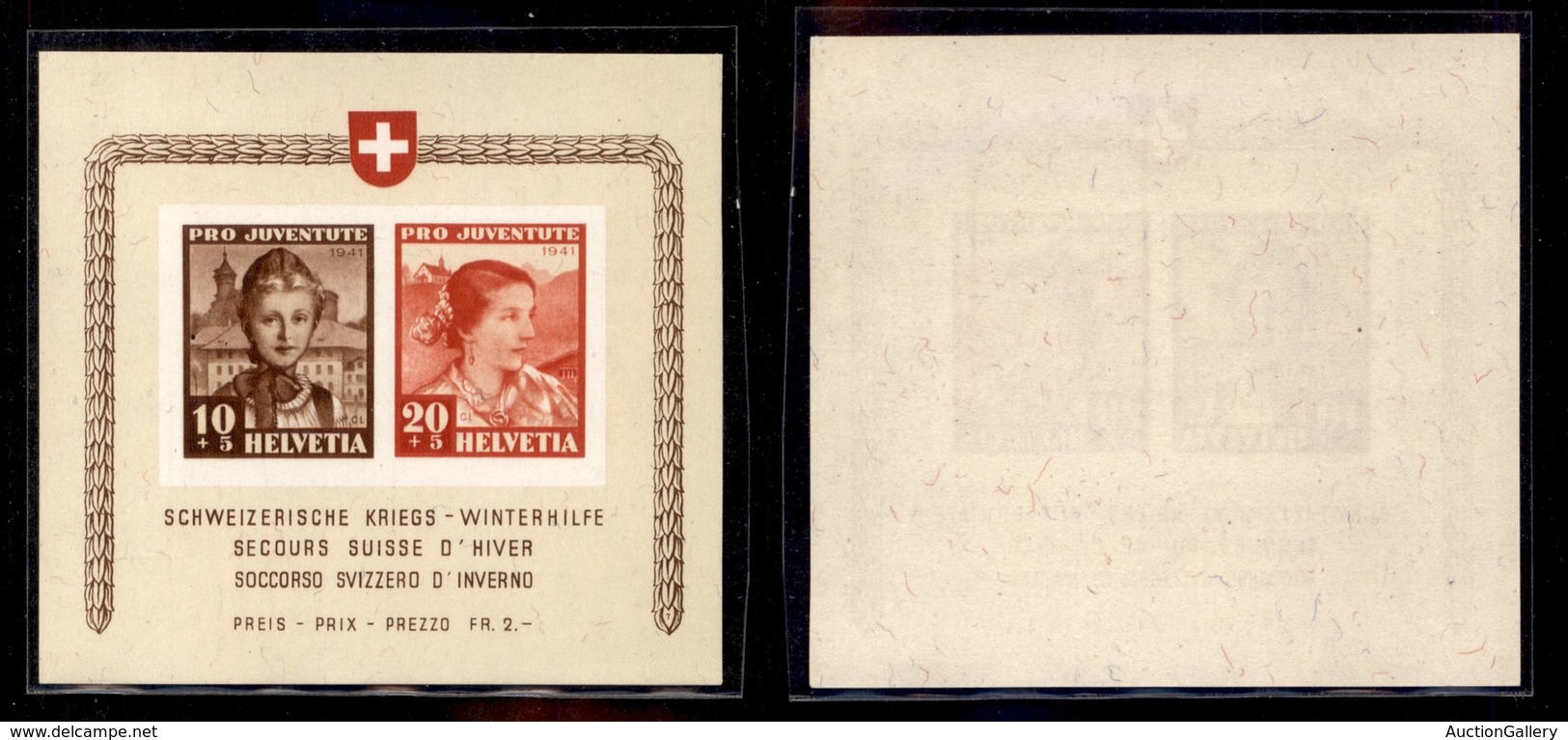 EUROPA - SVIZZERA - 1941 - Foglietto Soccorso D’Inverno (Block 6) - Gomma Integra (110) - Sonstige & Ohne Zuordnung
