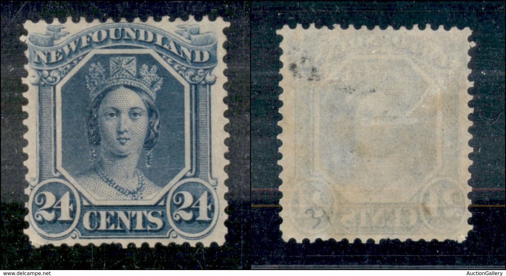 OLTREMARE - CANADA - New Foundland - 1866 - 24 Cent (21 - Carta Bianca) - Gomma Parziale - Da Esaminare - Sonstige & Ohne Zuordnung