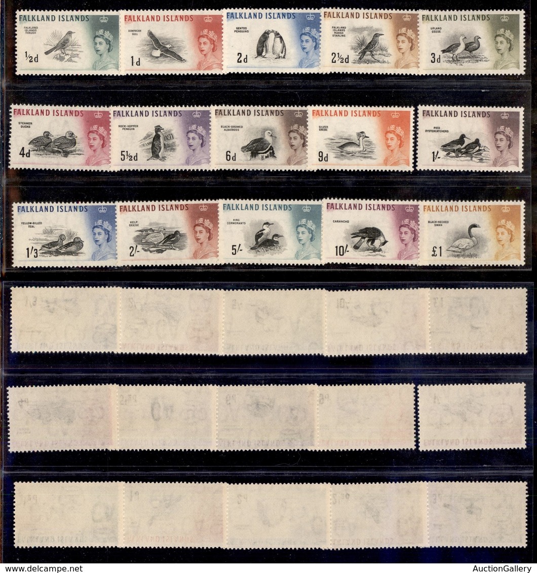 OLTREMARE - FALKLANDS ISLAND - 1960 - Q.E. II E Uccelli (123/137) - Serie Completa - Gomma Integra (220) - Autres & Non Classés