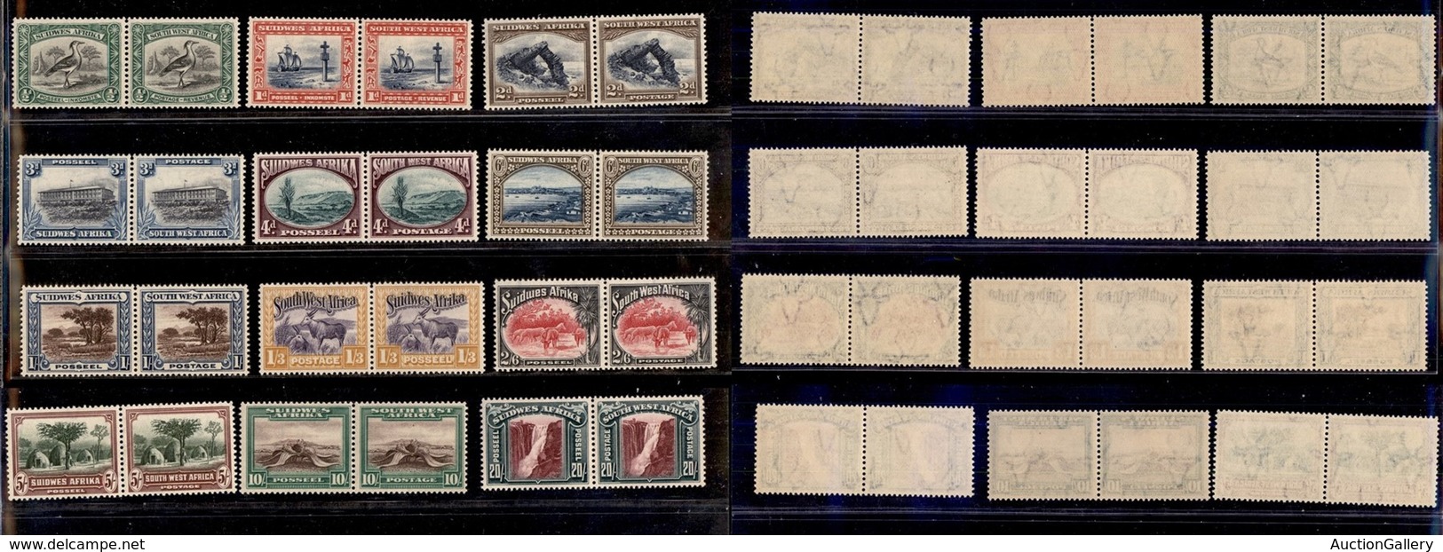 OLTREMARE - SUD WEST AFRICA - 1931 - Paesaggi (140/163) - 12 Coppie - Gomma Integra (270) - Sonstige & Ohne Zuordnung