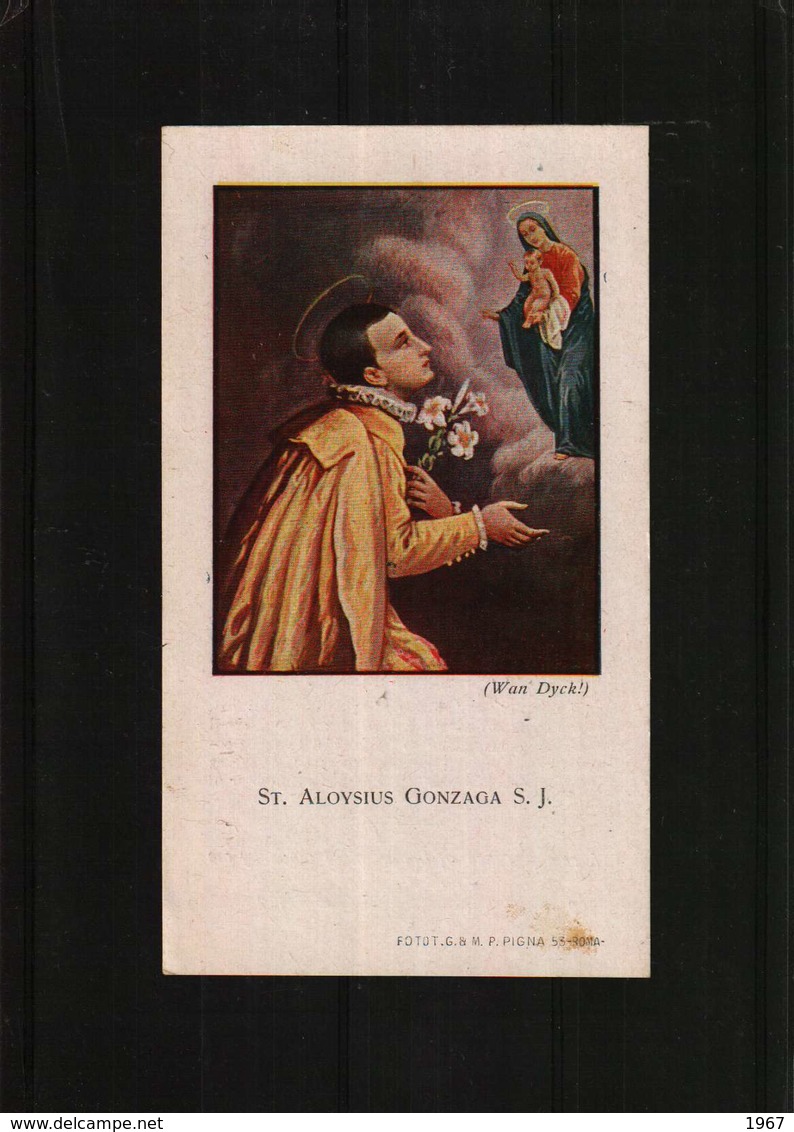 Image Pieuse  Ou Religieuse -     St. ALOYSIUS GONZAGA S. J. - Images Religieuses